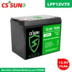 12V 75Ah LiFePO4 battery for solar energy storage